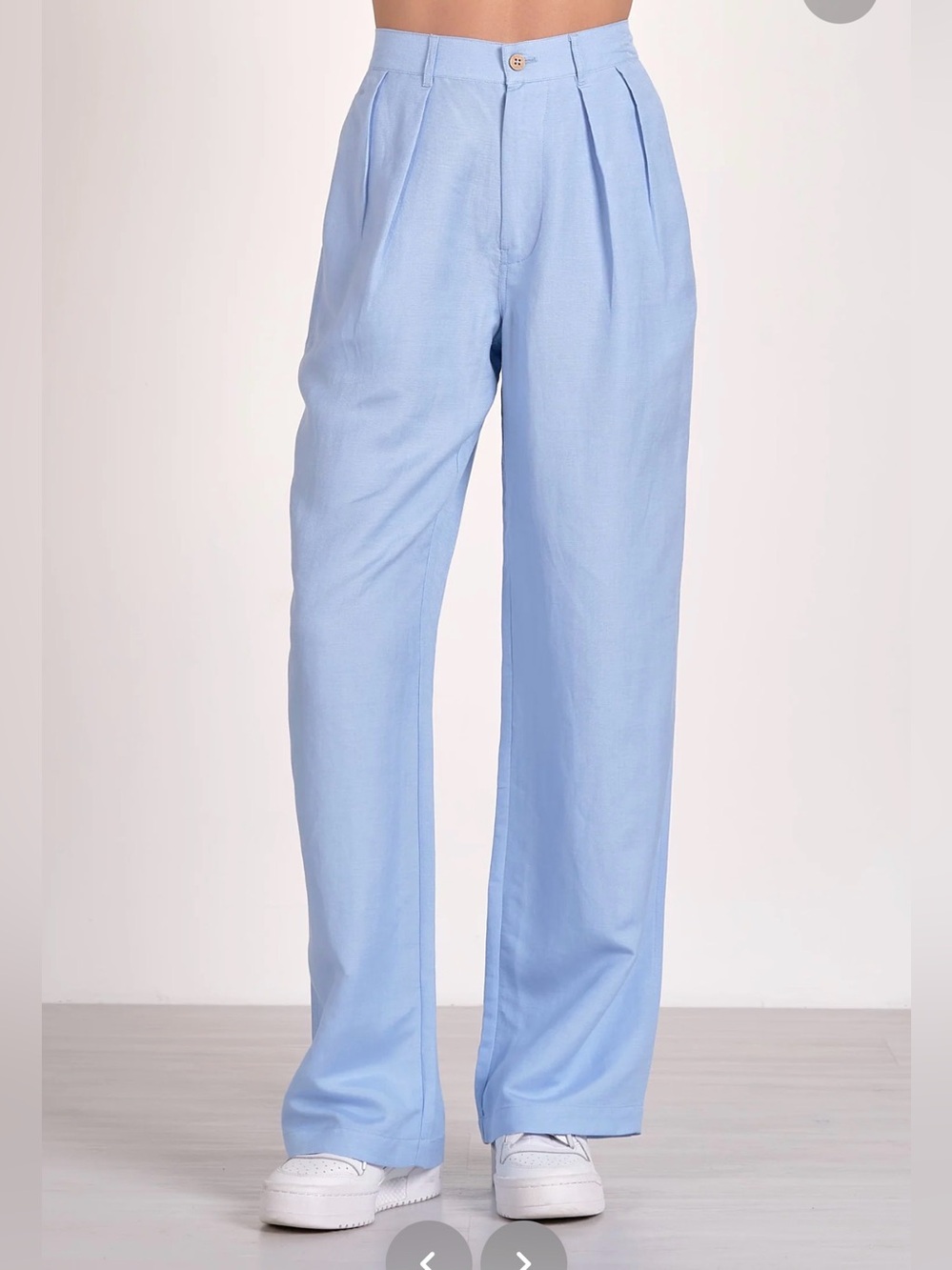 Elan💦 Light Blue Wide-Leg Chinos for Men